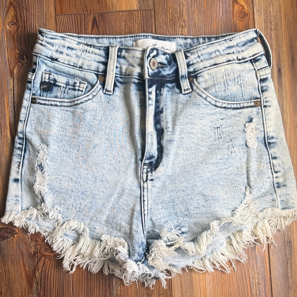 KanCan Light Blue Distressed Jean Shorts